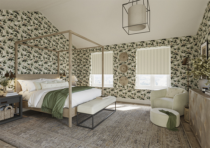 Trellis Prints, Noble Stripe Bud Green - Roller Blind - Image 7
